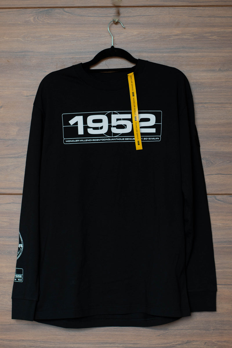 Moncler Black LS T-Shirt 1952 Print